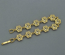Load image into Gallery viewer, CZ Gold Silver Bezel Setting Hexagon Bracelet, Sku#B215