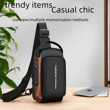 Load image into Gallery viewer, Men's Waterproof Crossbody Chest Bag with USB Charging Port - Anti-Theft Sling Shoulder Bag