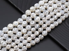 Load image into Gallery viewer, Natural White Evil Eye Tibetan Agate Round Faceted Beads, 10mm/12mm, Sku#UA236