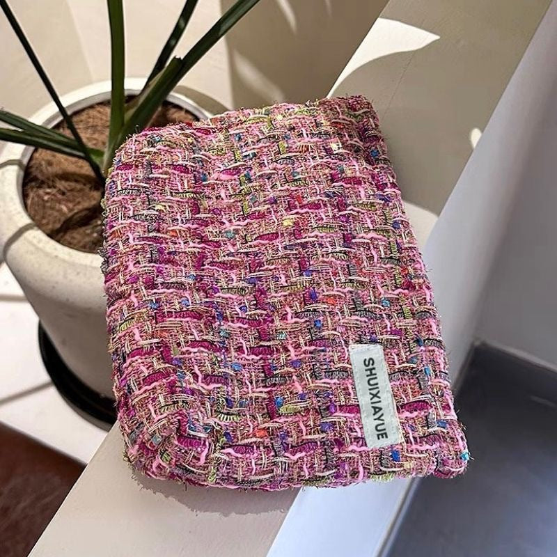 Floral Storage Pouch - Premium Cotton Cosmetic Bag with Nylon Lining
