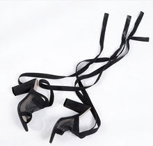 Load image into Gallery viewer, Women's Lace-Up Bandage Sandals | Open-Toe Flock High Heel Sandals