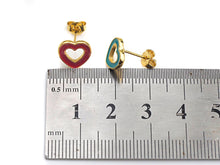 Load image into Gallery viewer, Colorful Open Heart Enamel Stud Earrings, J215C