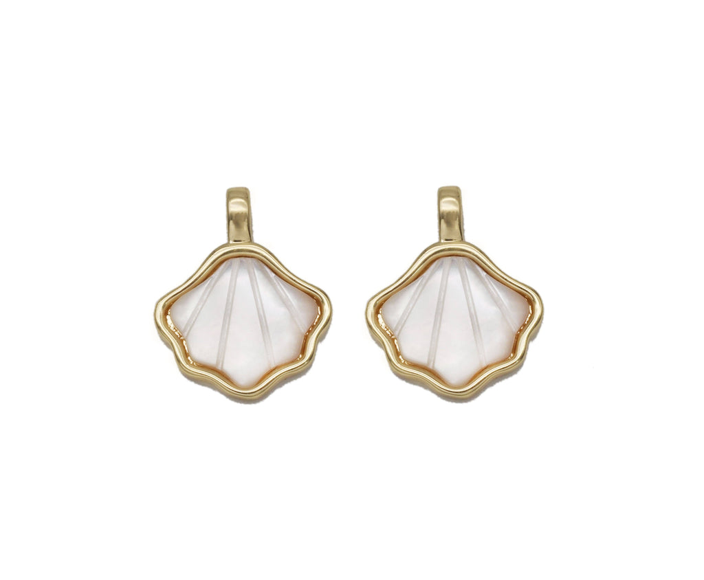 Gold White MOP Shell Charm, Sku#LX86