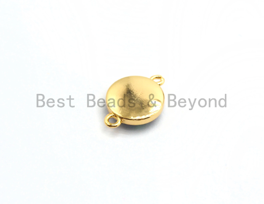 100% Natural Abalone Round Connector with Gold/Silver Plated Edging, Abalone Connector for Earring Bracelets Necklace, 10x15mm,SKU#Z282