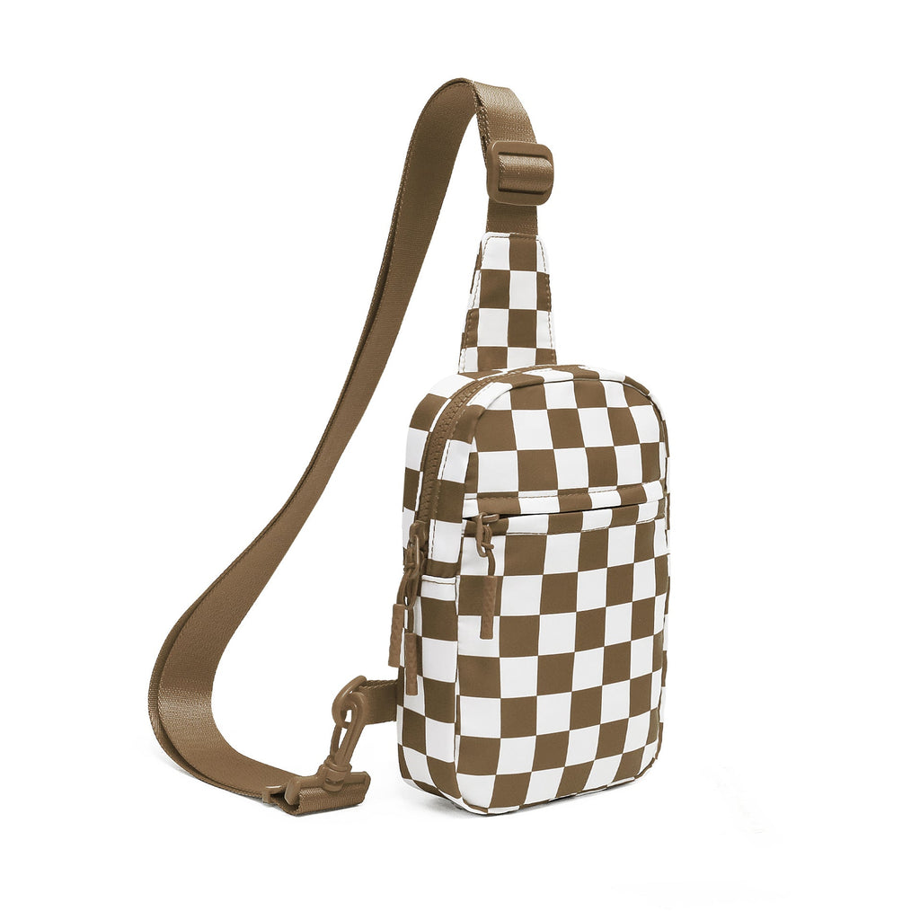 Waterproof Plaid Crossbody Bag - Lightweight Travel Sling Bag for Women & Men
