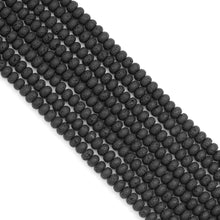 Load image into Gallery viewer, 4x6mm/5x8mm Rondelle Smooth Black Lava Beads, Sku#U1871