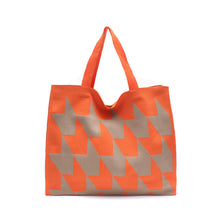 Load image into Gallery viewer, Knitted Women's Handbag – Patchwork Yarn Retro Tote Bag