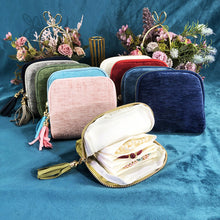 Load image into Gallery viewer, Tassel Crystal Pearl Jewelry Bag – Bracelet &amp; Bangle Storage Pouch