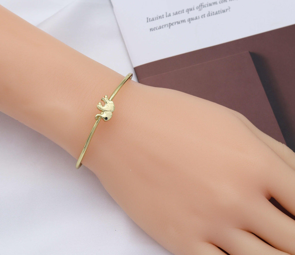 Thin Star Anchor Elephant Bangle, O108C