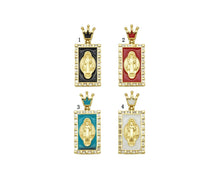 Load image into Gallery viewer, CZ Enamel Virgin Mary Pendant, Sku#JL77