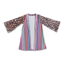 Load image into Gallery viewer, Girl Leopard Serape Striped Cardigan