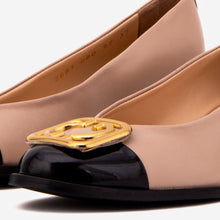 Load image into Gallery viewer, The Selene Beige &amp; Black Leather Wedge Heel Women Shoe