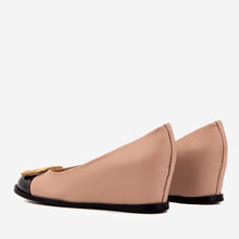 Load image into Gallery viewer, The Selene Beige &amp; Black Leather Wedge Heel Women Shoe