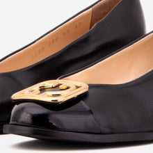 Load image into Gallery viewer, The Selene Black Leather Wedge Heel Women Shoe
