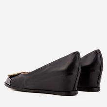 Load image into Gallery viewer, The Selene Black Leather Wedge Heel Women Shoe