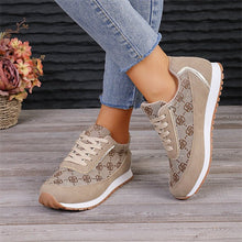Load image into Gallery viewer, Flower Print Lace-Up Sneakers