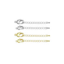 Load image into Gallery viewer, Plain Lobster Clasp with Heart Extention Chain, Gold/Silver Lobster Claw Clasps, Jewelry Components,  Sku#H330