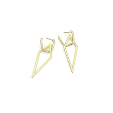 Load image into Gallery viewer, Gold Kite Frame Triangle Shape Stud Earrings, Sku#A268