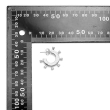 Load image into Gallery viewer, Gold Silver Spike Flower bud huggie Earrings, Sku#A250