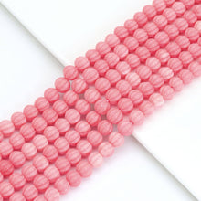 Load image into Gallery viewer, 10mm Pink Carved Pumpkin Jasper Beads, Sku#U2027