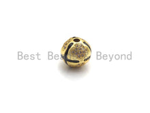Load image into Gallery viewer, CZ Micro Pave Cross Patten Spacer Beads for Bracelet/Necklace, Men's Jewelry Bracelet Beads, 10mm, sku#Z1095