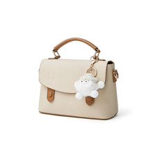 Load image into Gallery viewer, Women's Genuine Leather Cambridge Bag | Full-Grain Cowhide Shoulder Bag | Coffee Brown &amp; Off-White