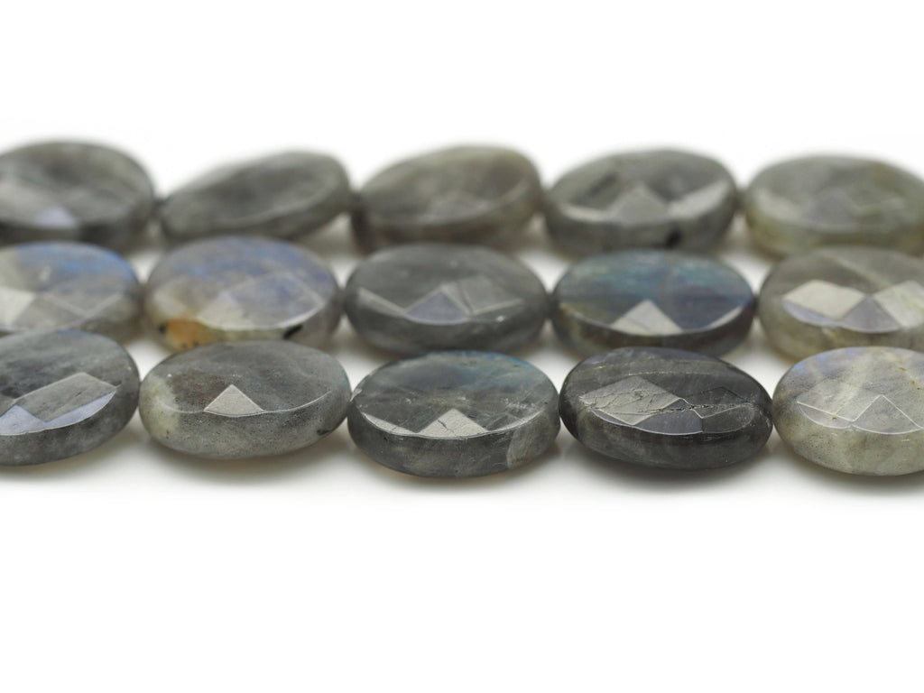 Natural Quality Faceted Oval Labradorite Beads, Sku#HY09