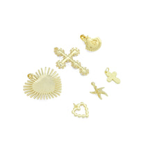 Load image into Gallery viewer, White Pearl Heart White Cross Shell Starfish Charm Pendant,Sku#LD746