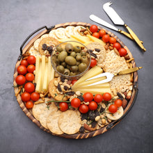 Load image into Gallery viewer, Aria Scorched Wood Serving Tray with Handles