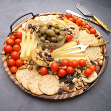 Load image into Gallery viewer, Aria Scorched Wood Serving Tray with Handles