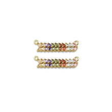 Load image into Gallery viewer, Colorful CZ Wheat Flower Connector Charm, Sku#LX309