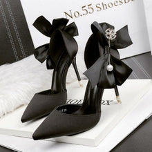 Load image into Gallery viewer, Women's Pointed Toe Bow Heels | Slip-On Stiletto Pumps
