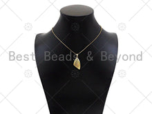 Load image into Gallery viewer, Golf Filled Colorful CZ Micro Pave Triangle Shell Shape Pendant, 18K Gold Filled Rainbow Charm, Necklace Bracelet Charm,14x28mm,Sku#LK331