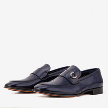 Load image into Gallery viewer, The Blackwell Navy Patent Bit Loafer Men Shoe