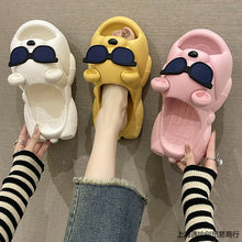 Load image into Gallery viewer, Cute Sunglasses Bear Slippers