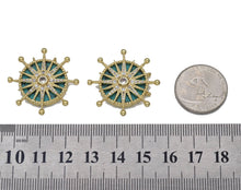 Load image into Gallery viewer, Gold CZ North Star On Turquoise Stone Charm, Sku#L704