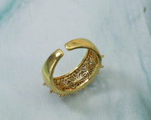 Load image into Gallery viewer, CZ Flower Adjustable Ring, Sku#B167