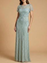 Load image into Gallery viewer, Lara 28856 - Beaded Flutter Sleeve Gown