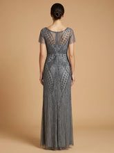 Load image into Gallery viewer, Lara 28856 - Beaded Flutter Sleeve Gown