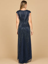 Load image into Gallery viewer, Beaded Fringe V-Neckline Dress with Cap Sleeves | Lara 28858