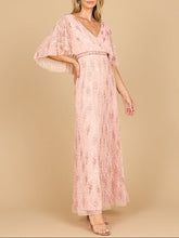 Load image into Gallery viewer, Beaded Gown with Half Cape
