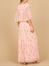 Load image into Gallery viewer, Beaded Gown with Half Cape