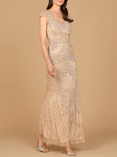 Load image into Gallery viewer, Beaded Cap Sleeve Gown | Lara 28863