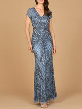 Load image into Gallery viewer, Cap Sleeve Mermaid Beaded Gown
