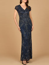 Load image into Gallery viewer, Cap Sleeve Mermaid Beaded Gown