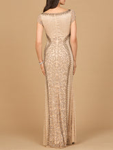 Load image into Gallery viewer, Beaded Mermaid Cap Sleeve Gown
