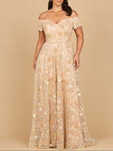 Load image into Gallery viewer, Off Shoulder A-Line Floral Gown | 28882