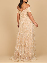 Load image into Gallery viewer, Off Shoulder A-Line Floral Gown | 28882