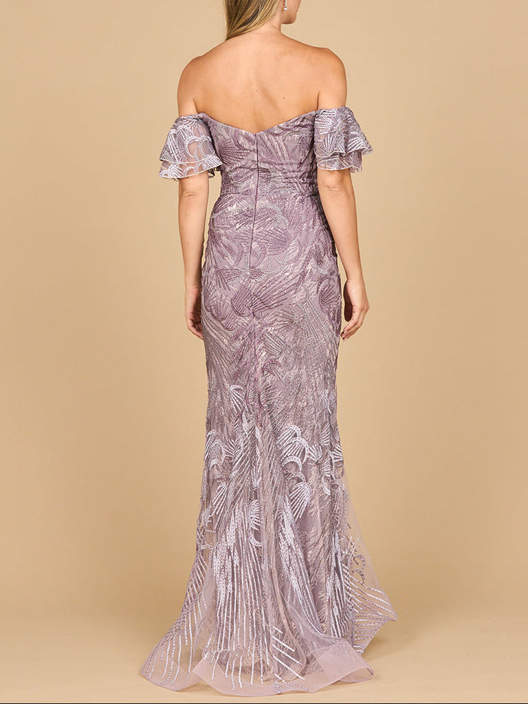 Off Shoulder Mermaid Lace Gown | Lara 28884