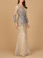 Load image into Gallery viewer, Mermaid, Beaded Long Sleeve Gown | 28886